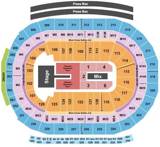 Little Caesars Arena Concert Seating Chart